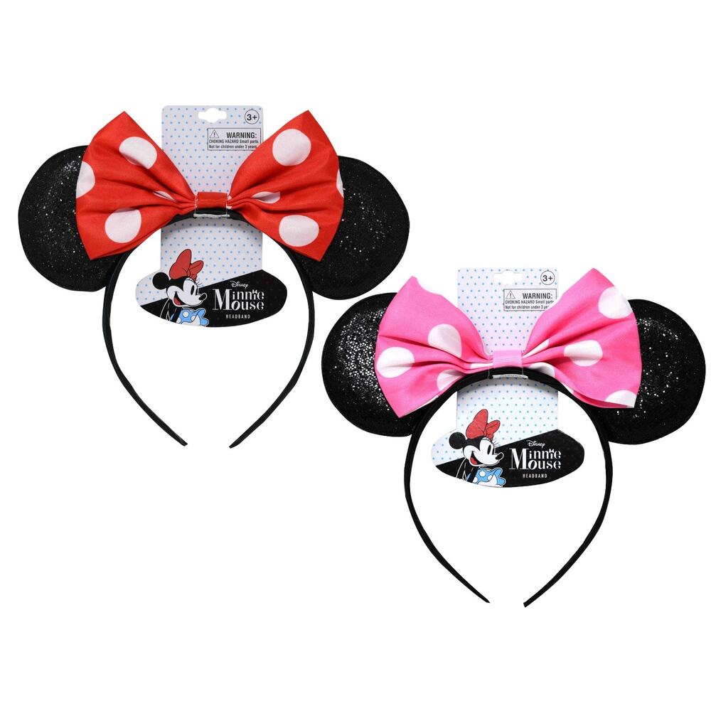 Minnie Ears Headband with Bow Red & Pink